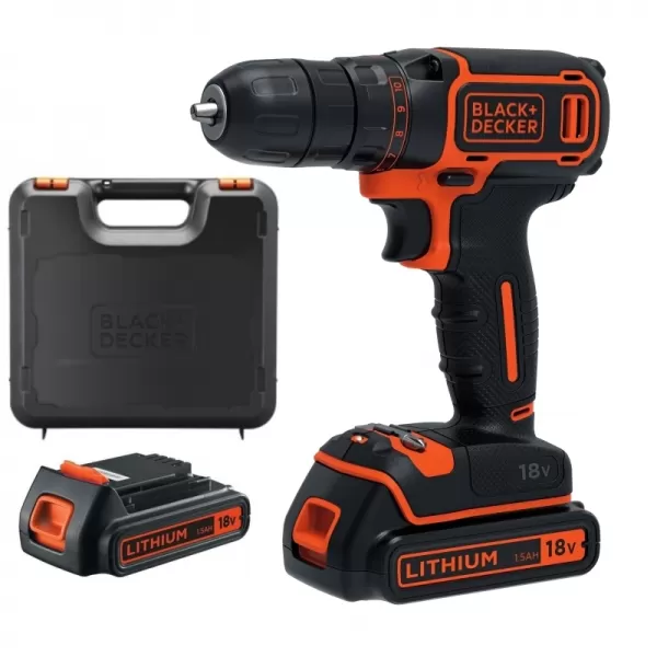 Aku vrtačka 18V 2x1,5Ah Black&Decker BDCDC18KB