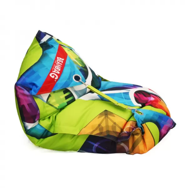 Designový sedací vak 189x140 abstrakt s popruhy BeanBag