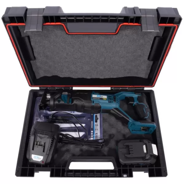 Aku mečová pila 18V 2x 2,0Ah + nabíječka 2.4 A + pilové plátky + box Xtline XT102730-2B2B