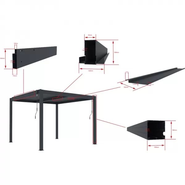 Bioklimatická pergola 4x4 m G21 Austin