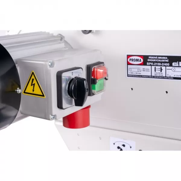 Pásová bruska na dřevo i kov s dvourychlostním motorem a šířkou pásu 150 mm BPK-2150-2/400 25702159