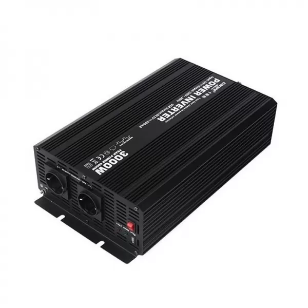 Napěťový měnič Carspa CAR3KU-24 24V/230V + USB 3000W, modifikovaná sinus