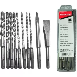 Sada vrtáků a sekáčů SDS-Plus 10 ks v plastové krabičce Makita D-46361