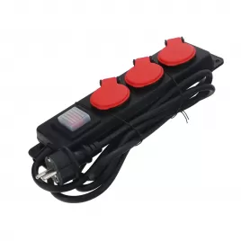 Kabel produžovací 3m, 3z, vypínač, ochrana Draumet D346-04