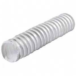 PVC ohebné potrubí z drátěného skeletu se samozhášecím bílým potahem 150mm, délka 3m DALAP AS-152/3