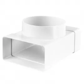 T spojka/redukce z hranatého na kulaté potrubí 204 x 60 mm / 125 mm DALAP 632