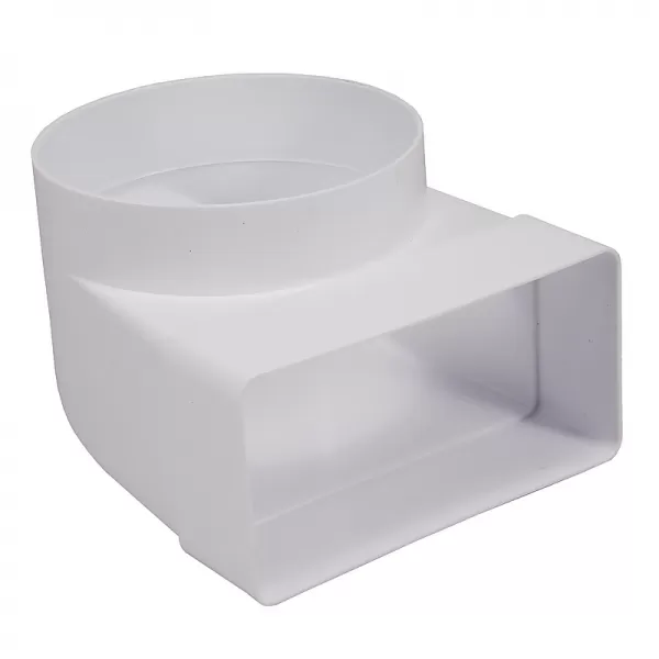 Redukce z kulatého na hranaté potrubí 90°, 110 x 55 mm / Ø 100 mm DALAP 521