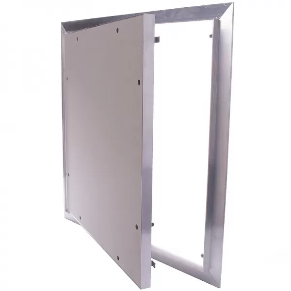 Revizní hliníková dvířka do sádrokartonu, bílá deska, 200 x 200 mm DALAP RD 200x200