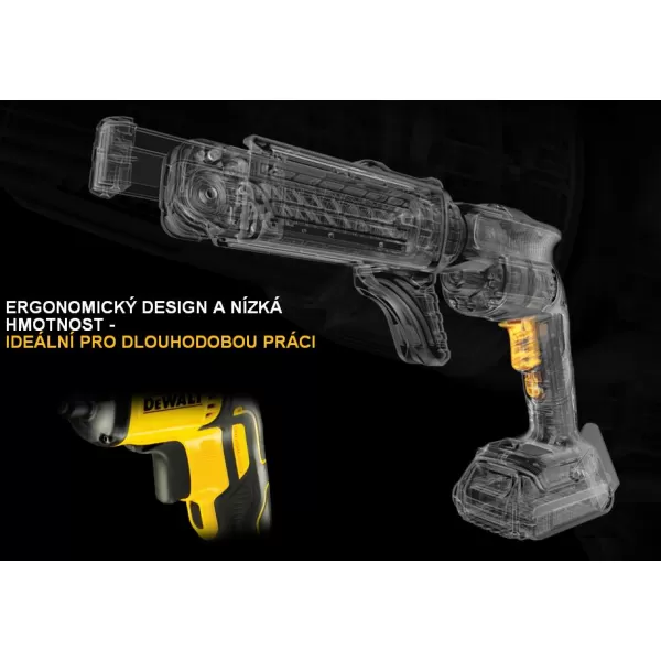 Aku bezuhlíkový šroubovák na sádrokarton 18 V Li-Ion bez baterie DeWALT DCF620N