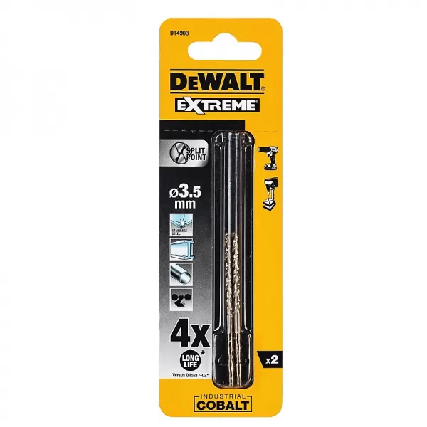 Vrták do kovu HSS-E COBALT 3,5x70mm (2ks) DeWALT DT4903