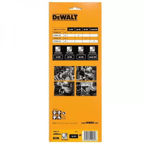 Bimetalový pilový pás 18 TPI pro DCS371 (4ks) DeWALT DT8461