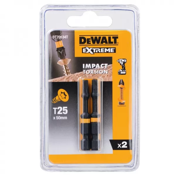 Sada Torsion bitů T25x50mm 2ks DeWALT DT70534T