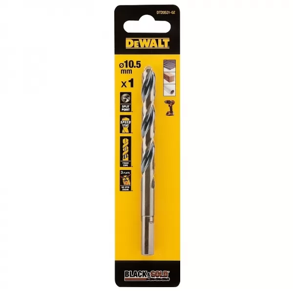 Vrták do kovu 10,5 mm HSS-G Black&Gold DeWALT DT20531