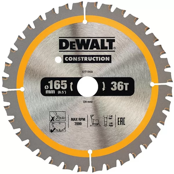 Pilový kotouč 165x20mm, 36 zubů pro aku pily DeWALT DT1950