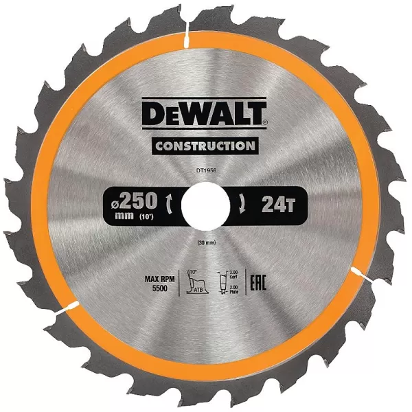 Pilový kotouč 250x30mm 24z ATB 10° DeWALT DT1956
