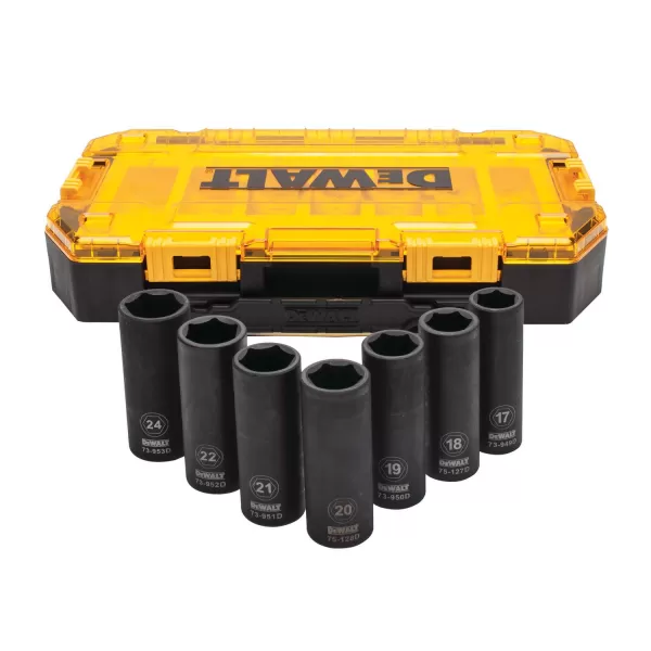 7dílná sada prodloužených rázových hlavic 1/2" DeWALT DWMT74737-0