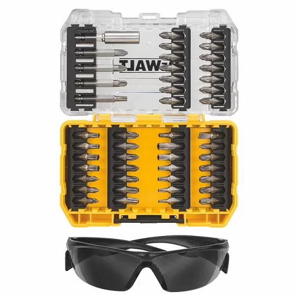 47dílná sada bitů a pracovních brýlí DeWALT DT70703