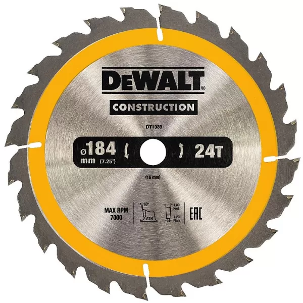 Pilový kotouč 184x16mm 24z DeWALT DT1939
