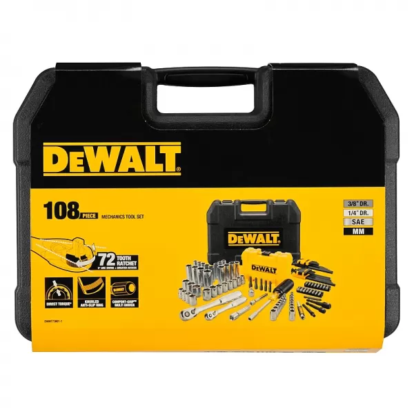 108dílná sada s ráčnou 1/4" a 3/8" DeWALT DWMT73801-1