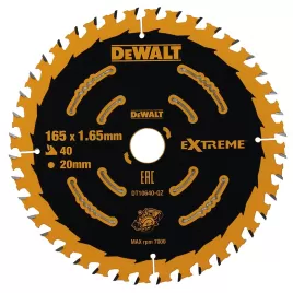 Pilový kotouč 165x20mm, 40 zubů EXTREME pro aku pily DeWALT DT10640