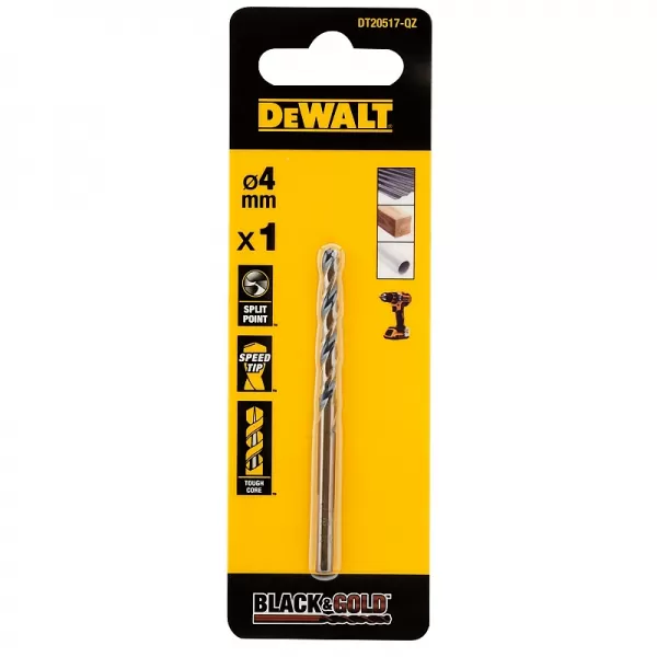 Vrták do kovu 4 mm HSS-G Black&Gold DeWALT DT20517