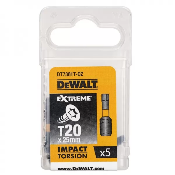 Sada Torsion bitů T20x25mm 5ks DeWALT DT7381T