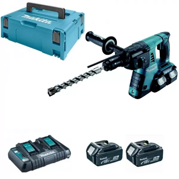 Akumulátorové kladivo Li-ion 2x18V/5,0Ah systainer SDS-Plus Makita DHR263PT2J