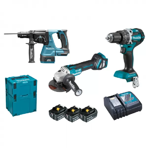 Aku sada DHP484+DGA513+DHR243 Li-ion LXT 18V 3x5,0Ah Makita DLX3119TJ
