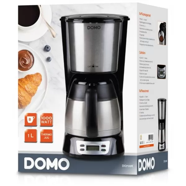 Kávovar s časovačem a termokonvicí DOMO DO709K