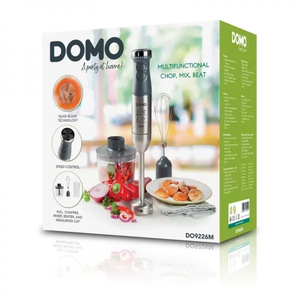 Tyčový mixér se sekáčkem nerez DOMO DO9226M