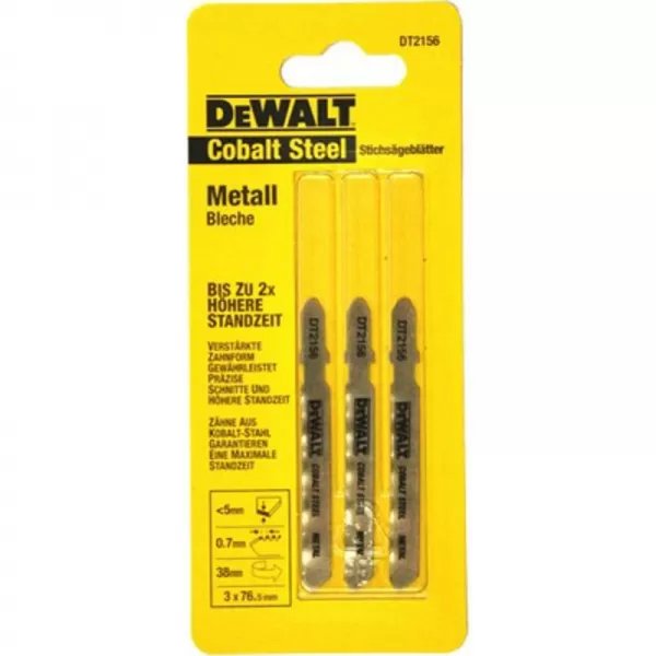 Pilový plátek Extreme na plechy do 2,5mm pro přímočaré pily 76mm 3ks DeWALT DT2156