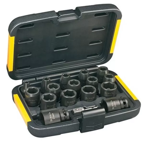 17-ti dílná sada hlavic pro rázové utahováky DeWALT DT7506