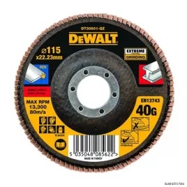 Brusný lamelový kotouč Extreme na kov plochý 115x22,2mm x 60G Jumbo Typ 27 DeWALT DT30611