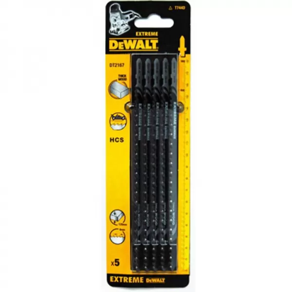 Pilový plátek na stavební dřevo do 120mm hrubý řez pro přímočaré pily 180mm 5ks DeWALT DT2167