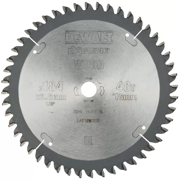 Pilový kotouč 184x16mm 48z TCG -5° DeWALT DT4092
