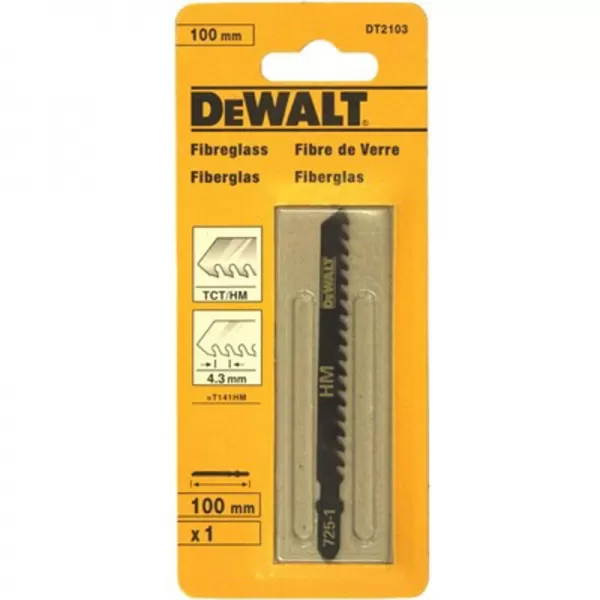 Pilový list na materiály zesílené skelnými vlákny pro přímočaré pily 100mm DeWALT DT2103