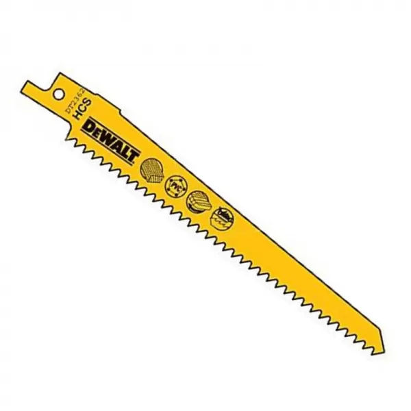 Pilový plátek na dřevo a plast jemný, rychlý obloukový řez pro mečové pily 152mm 5ks DeWALT DT2362