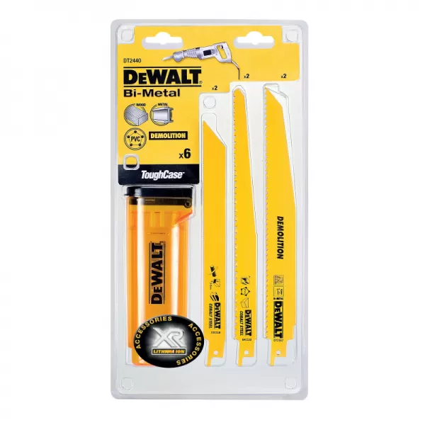 6-ti dílná sada pilových plátků na dřevo a kov DeWALT DT2440L