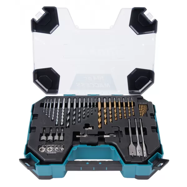 Sada vrtáků a příslušenství 104 ks v plastovém kufru Makita E-22604