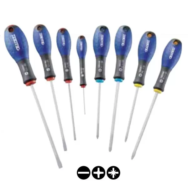 8dílná sada šroubováků ploché + Phillips + Pozidriv TONA Expert E160907T