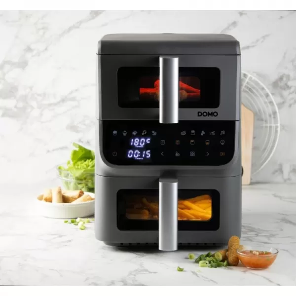 Vertikální dvojitá horkovzdušná fritéza 3,5+6,5 l - DOMO DO550FR
