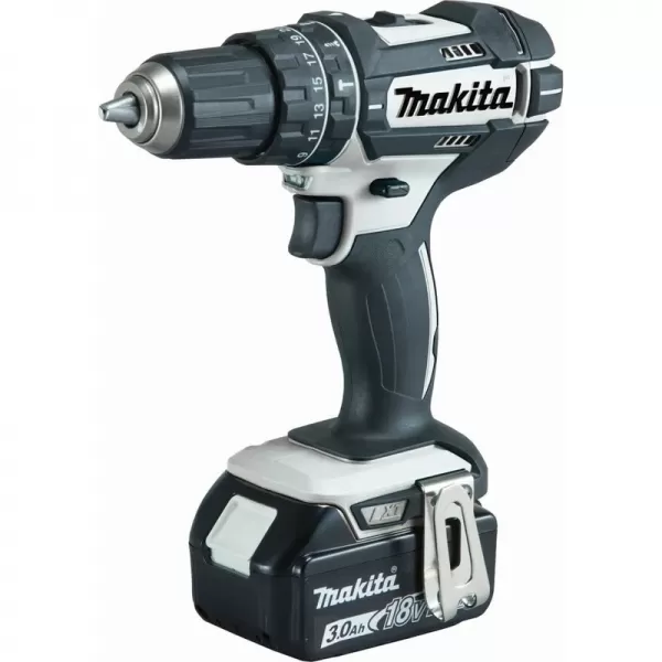 Aku biely príklepový skrutkovač Li-ion LXT 18V/2x3,0 Ah, Makpac Makita DHP482RFWJ