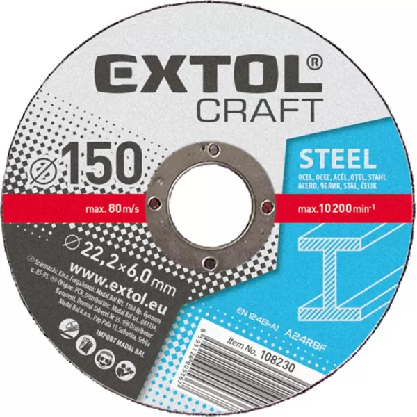 Kotouče brusné na kov 5ks 180x6,0x22,2mm EXTOL CRAFT 108240