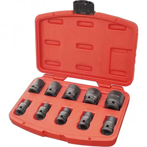Hlavice nástrčné rázové sada 10ks 1/2" 9-27mm EXTOL PREMIUM 8818131