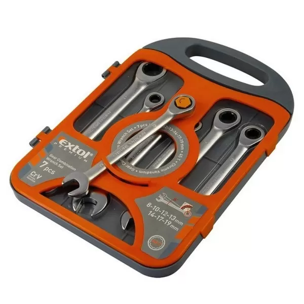 Klíče ráčnové očkoploché sada 7ks 8-19mm EXTOL PREMIUM 8816100