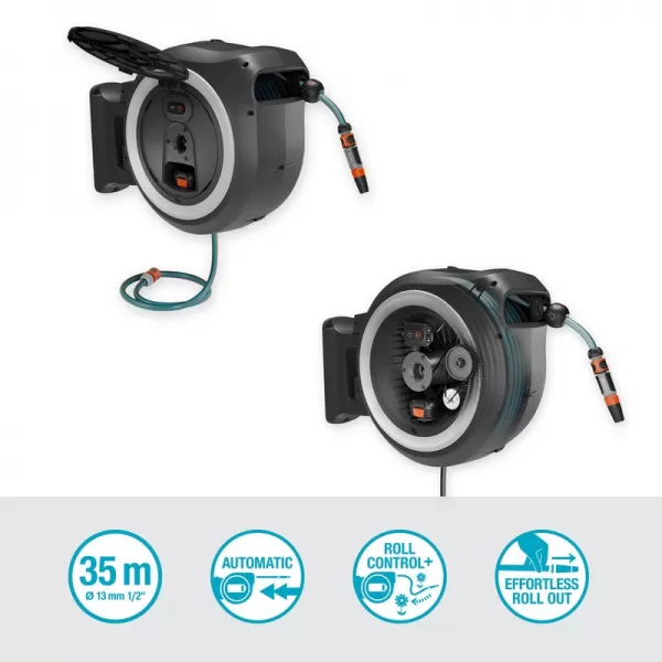 Aku nástěnný box na hadici PowerRoll XL 35 m, bílý - 18V 1x2,5Ah Gardena 118642-20