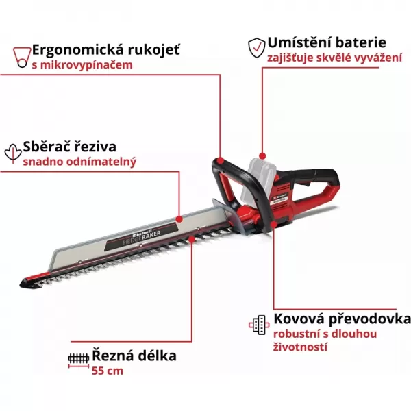 Aku nůžky na živý plot 18V/bez aku ARCURRA 18/55 Einhell 3410920