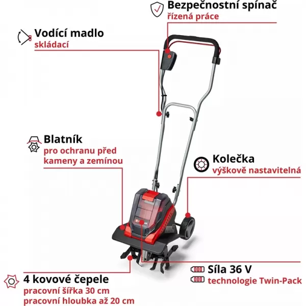 Aku kultivátor 18V bez aku GE-CR 30 Li-Solo Einhell 3431200