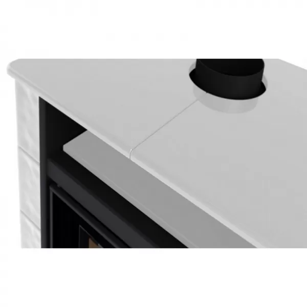 Kachlová kamna AQUAFLAM VARIO PERU 11/7kW, kachle bílá, elektronická regulace Flamingo HSF34-121