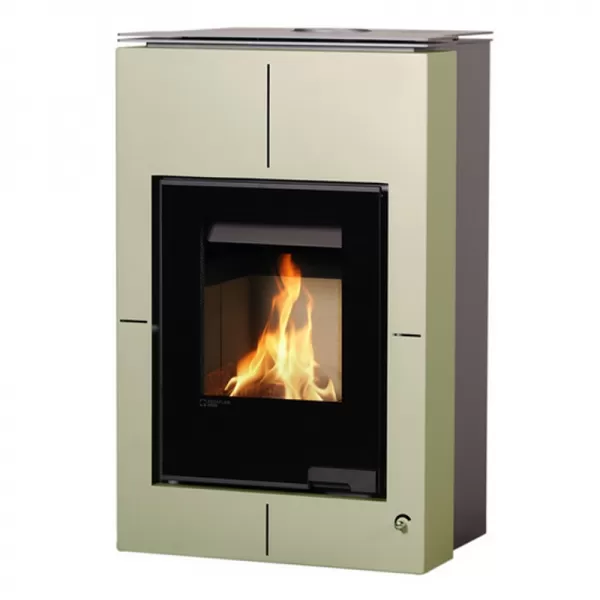 Krbová kamna AQUAFLAM VARIO SAPORO 11kW olivová (teplovzdušná verze) Flamingo HSF34-105